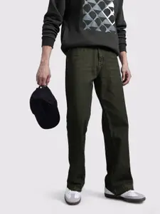 The Roadster Life Co. Men Frayed Hem Flared Jeans