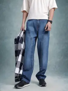 The Roadster Life Co. Men Patchwork Detail Skater Fit Jeans