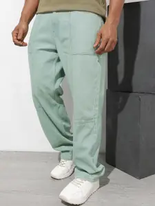 The Roadster Life Co. Men Loose Fit Mid-Rise Light Fade Pure Cotton Jeans