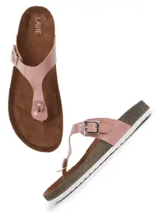 Lavie Women Printed Buckled T-Strap Flats