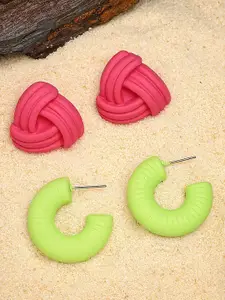 Bohey by KARATCART Set of 2 Gold-Plated Resin Studs