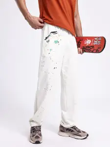 Kook N Keech Men Printed & Paneled Relaxed Fit Track Pants