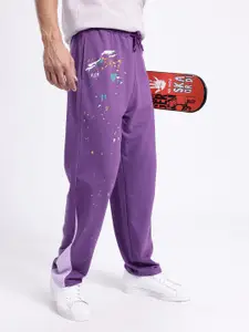 Kook N Keech Men Printed & Paneled Relaxed Fit Track Pants