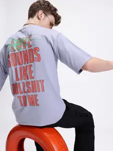 Kook N Keech Typography Printed Drop-Shoulder Sleeves Pure Cotton T-shirt