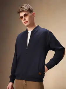 Dennis Lingo Men Mock Collar Front-Open Sweatshirt