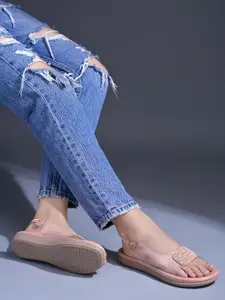 Shoetopia Women Embellished Party Open Toe Flats