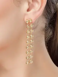 Bohey by KARATCART Gold Plated Contemporary Drop Earrings