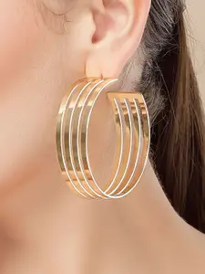 Bohey by KARATCART Gold Plated Contemporary Half Hoop Earrings