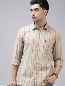 U.S. Polo Assn. Denim Co. Vertical Stripes Pure Cotton Casual Shirt
