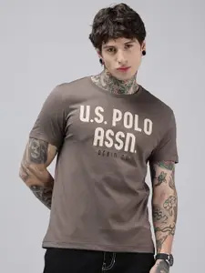 U.S. Polo Assn. Denim Co. Brand Logo Printed Pure Cotton Slim Fit T-shirt