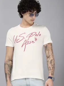 U.S. Polo Assn. Denim Co. Brand Logo Printed Pure Cotton Slim Fit T-shirt