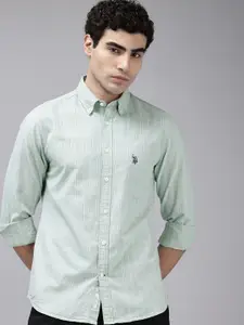 U.S. Polo Assn. Tailored Fit Striped Pure Cotton Casual Shirt