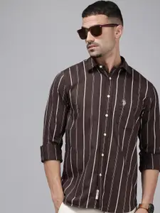 U.S. Polo Assn. Pure Cotton Tailored Fit Striped Casual Shirt