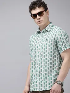 U.S. Polo Assn. Tailored Fit Printed Pure Cotton Casual Shirt