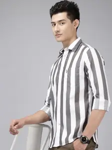 U.S. Polo Assn. Tailored Fit Striped Pure Cotton Casual Shirt