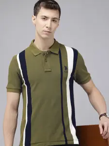 U.S. Polo Assn. Striped Polo Collar Pure Cotton Slim Fit T-shirt