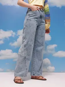 CORSICA Women Wide Leg Mid-Rise Stretchable Jeans