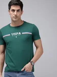 U.S. Polo Assn. Brand Logo Printed Pure Cotton Slim Fit T-shirt