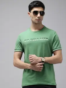 U.S. Polo Assn. Brand Logo Printed Pure Cotton Slim Fit T-shirt