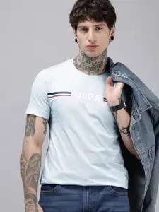 U.S. Polo Assn. Brand Logo Printed Pure Cotton Slim Fit T-shirt