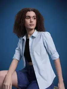 The Roadster Lifestyle Co. Relaxed Puff Sleeve Casual Shirt