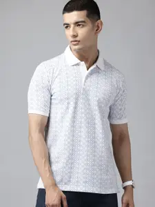 Park Avenue Men Printed Polo Collar Slim Fit T-shirt