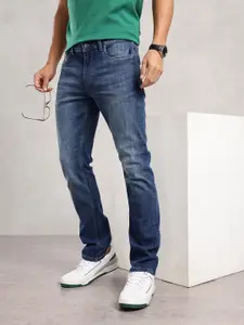 Nautica Men Straight Fit Mid-Rise Light Fade Stretchable Jeans