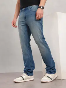 Nautica Men Straight Fit Mid-Rise Light Fade Stretchable Jeans