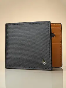 LOUIS STITCH Men Jet Black Spanish Leather Two Fold Wallet with RFID Protection