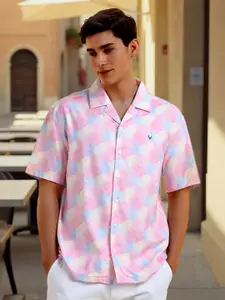 Allen Solly Men Relaxed Fit  Cuban Collar Abstract Printed Cotton Casual Shirt
