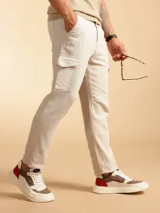 French Connection Men Textured Cargos Trousers