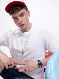 Kook N Keech Men Drop-Shoulder Sleeves Oversized Pure Cotton T-shirt