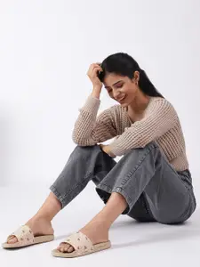 CHUPPS Women Dream Beige Casual Slider Flipflop