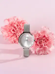 Sonata Women Poze Flower Dial & Bracelet Style Straps Analogue Quartz Watch SP80105SM01