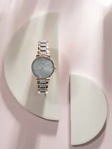 Sonata Women Embellished Dial & Bracelet Style Straps Analogue Watch SP80051KM03W