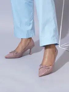 Sherrif Shoes Women Kitten Heeled Pumps with Bows