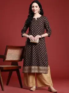 Anouk Cotton Floral Print Straight Kurta