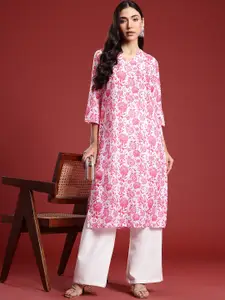 Anouk Floral Print Straight Kurta