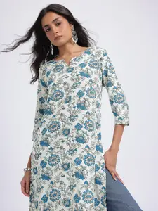 Anouk Floral Print Straight Kurta
