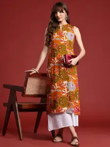 Anouk Floral Printed A-Line Kurta