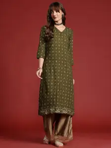 Anouk Geometric Printed Straight Kurta