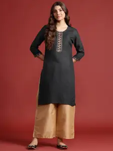 Anouk Floral Yoke Design Gotta Patti Kurta