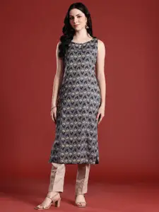 Anouk Floral Printed Keyhole Neck Indie Florals Kurta