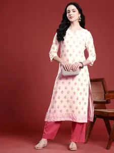 Anouk Floral Printed Straight Kurta