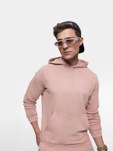 FCUK Solid Hooded Sweatshirt with Brand Logo Detail