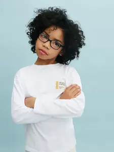 Mango Kids Boys Typography Printed Pure Cotton T-Shirt