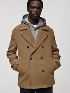MANGO MAN Double-Breasted Hip-Length Coat