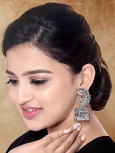 I Jewels Contemporary Half Hoop Earrings