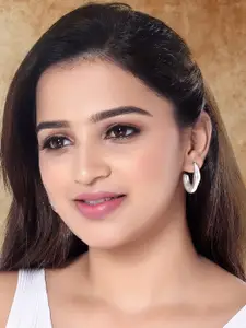 I Jewels Contemporary Half Hoop Earrings