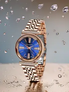 GIORDANO Women Printed Dial & Stainless Steel Straps Analogue Watch GZ-60084-44